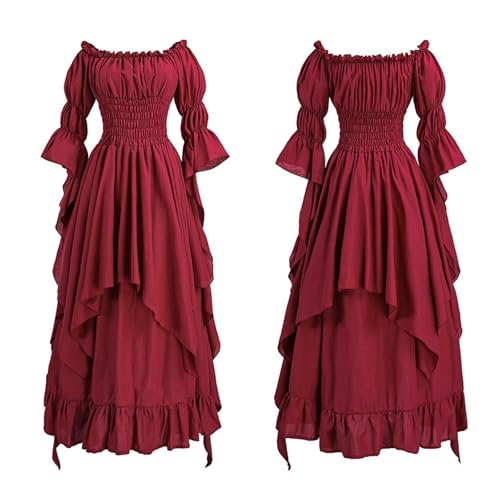 Robe de cosplay médiévale pour femme gothique élégante de jeu de rôle