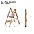 3 Step Ladder Folding Step Stool with Anti-Slip Sturdy and Wide Pedal, Lightweight 330lbs Portable Aluminum Woodgrain Shelf for Household and Kitchen Space Saving