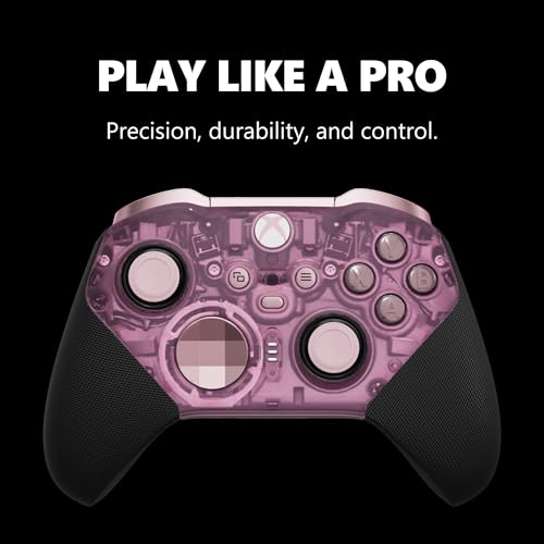 Image of Xbox Wireless Gaming Controller | Elite Series 2 Core | Translucent Pink | Consoles, PCs, TVs, mobile, and more | Adjustable Thumbsticks | Trigger Locks