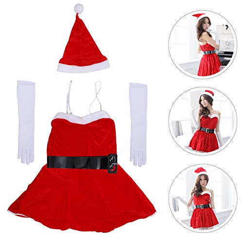 Amosfun 1 set kerstthema dameskostuum cosplay prestaties kleding feestgunst - Afbeelding 4
