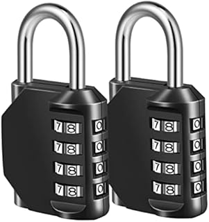 Combination Lock, 2 Pack, 4 Digit Combination Padlock for School Gym Sports Locker, Fence, Toolbox, Case, Hasp Cabinet Storage