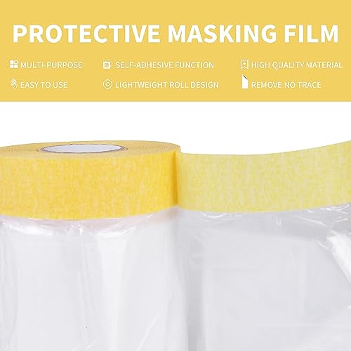 Image of Homdum Pre-Tape Paint Protection Covering Sheet and Tape Length (1100mm x 20Mtr) Pack of 2