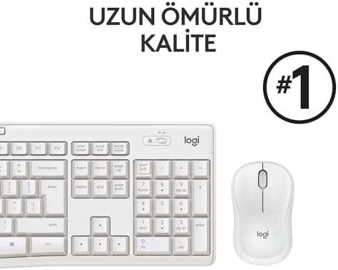 logitech MK295 Sessiz Kablosuz Türkçe Klavye Mouse Seti Beyaz - Görsel 7