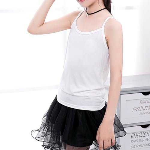 VVEEWUU 4-Pack Girls' Cotton Tank Tops Toddlers Sleeveless Undershirts Soft Basic Camisole Soft Basic Camisole for Kids2