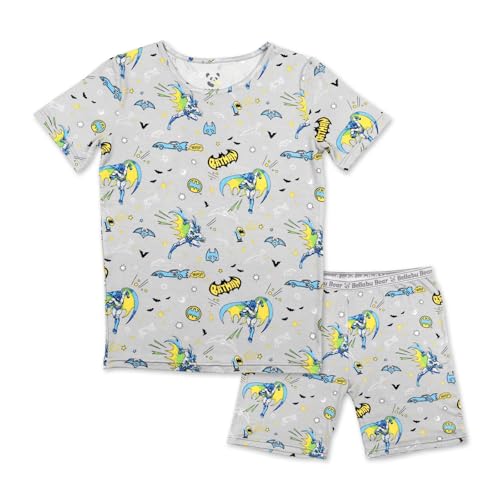 Bellabu Bear Batman Kids Shorts Set for Boys & Girls Matching Family Pajamas Rayon from Bamboo 6Y (Batman 6Y) Black