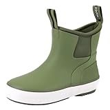 CasaMiel Waterproof Rubber Rain Boots for Big Kids - Youth Ankle Muck Boots, Non-slip...