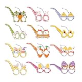 Gafas de Fiesta de Pascua, Vasos de Papel de Pascua,Gafas Decorativas de 12 Piezas | Lindas Gafas de Pascua para, Gafas de Zanahoria Coloridas de Vacaciones, Gafas Decorativas