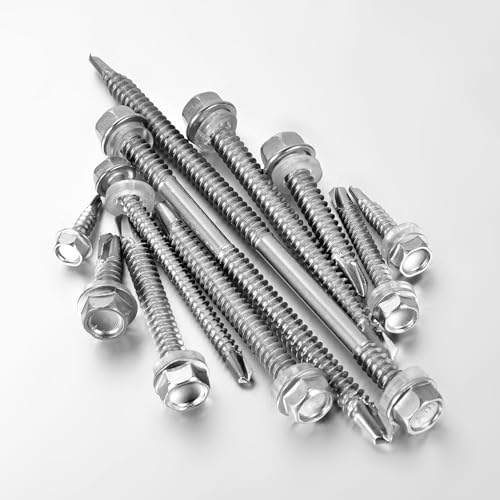 COCO Park #14 x 4 Hex Washer Head Self Drilling Screws 410 Stainless Steel Self Tapping Sheet Metal Screws, External Hex Drive Tek Screws, 20PCS by COCO Park - Image 4