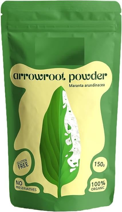 Arrowroot Powder, Kerala traditional Pure arrowroot powder/starch, koovapodi, for gravy, soups, puddings,Bread and more, homestead, gluten-free 150gm