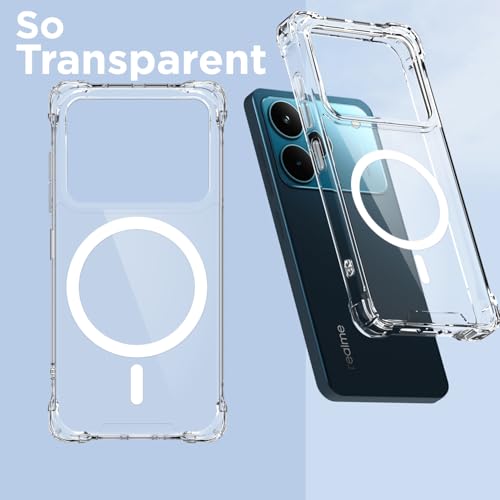 Image of Amazon Basics Back Cover for Realme P4 Pro 5G Mag-Safe Shockproof PC + TPU Protective Case Magnetic Support Bumper Case (Transparent Mag-Safe)