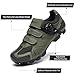 Mens Mountain Bike Shoes with 2-Bolts SPD Cleats Included, Cycling Shoes with Quick Ratchet Buckle Indoor Outdoor Riding Biking Green 44