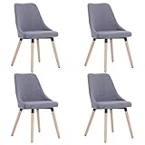 Color: Gris claro; Material: Tela y patas de madera maciza; Dimensiones: 43 x 43 x 83 cm (ancho x profundo x alto)