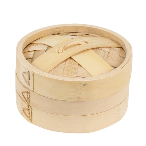 Healvian 竹製キッチンフードスチーマー 耐久性のある再利用可能な蒸し器 実用の調理器具 餃子や点心に適した竹蒸し器