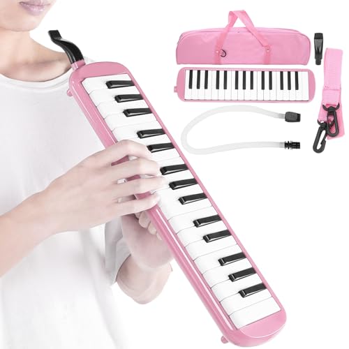 Miniatura 6 de Melodica 32 Teclas, Tubo Largo Flexible Con Boquilla Y Bolsa Transporte, Instrumento Viento, Para Niños Estudiantes Principiantes Música En Casa Escuela Viajes
