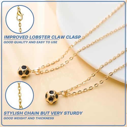 Image of Tondiamo 12 Pcs 3D Sports Ball Necklaces, Team Gifts