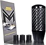 Mega Racer 100% Real Carbon Fiber Shift Knob for Buttonless Automatic and 4, 5 and 6 Speed Manual Transmission Vehicles, Carbon Fiber Grip, Black Top and Bottom