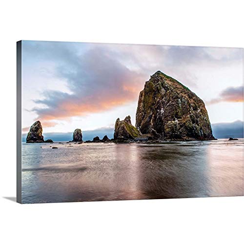 Haystack Rock, Cannon Beach, Oregon Canvas Wall Art Print, Oregon Artwork