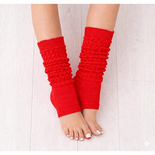 Image of COUVER Womens Scrunched Slouch Socks Soft Cotton Breathable Retro Crew or Knee High, Multiple Colors