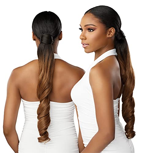 Sensationnel Lulu pony wrap hairextensions- 5 high heat synthetic yaki pony tail or up do hair wig piece (F1B/30)