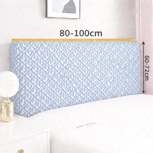 Image of HOMETHREADS Stretchable Lycra /Velvet Bed Cover | Soft, Dust-Proof & Wrinkle-Resistant Bed Back Protector | Fits Leather, Wooden & Fabric Bedsides (Blue, 90x65Cm)