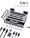 iPad Pro USB C Hub Stand, 9-in-1 Adapter for iPad Pro M4 M2 13 12.9 11 Inch Docking Station Foldable with 4K 60Hz HDMI, RJ45 Gigabit Ethernet, SD/TF Card Reader, 3 USB 3.0, 3.5 mm Audio, iPad Air