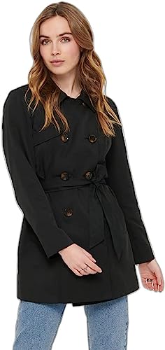 ONLY Mujer Onlvalerie Trenchcoat CC Otw Gabardina Not Applicable, Black, S