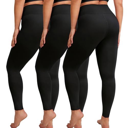 Leggings de talla grande L-5XL con cintura alta que no se bajan