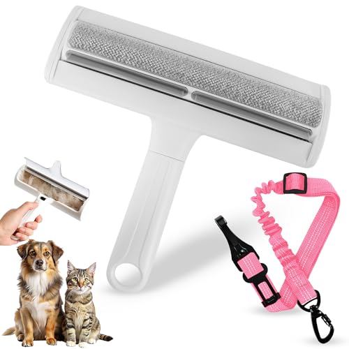 Cepillo Perro y Gato Quitapelos Mascotas + Cinturón de Coche, Pack 2 en 1