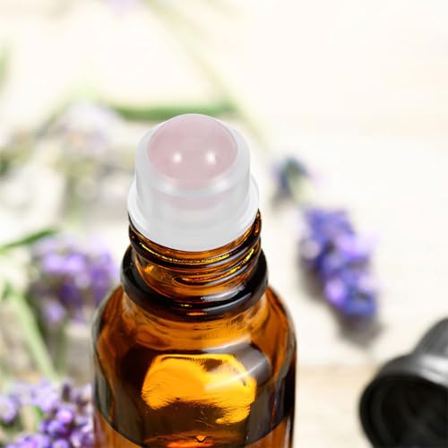 Didiseaon 9pcs Essential Oil Roller Ball Tops for 10ml Bottles Replacement Rollers with Rose Quartz for Aromatherapy and DIY Blends2