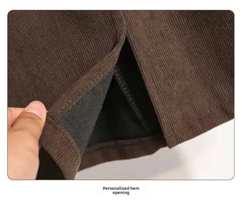 Women Fall Winter Plus Size Plus Size A- Line Mini Skirt Slimming Belly Covering Asymmetrical Skirt Coffee XL3