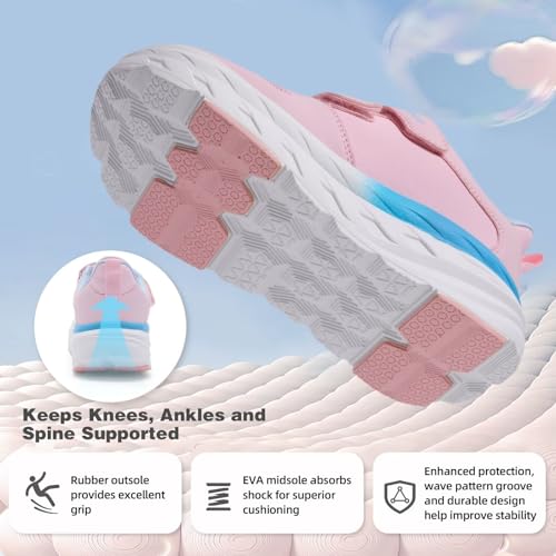 Girls Kids Arch Support Diabetic Wide Walking Shoes: Comfortable Plantar Fasciitis Orthopedic Ankle Support High Arch Orthotic Tennis Shoes, Casual Travel Exercise Running Sneakers Pink Little Kid 1 by OrthoComfoot - Image 8