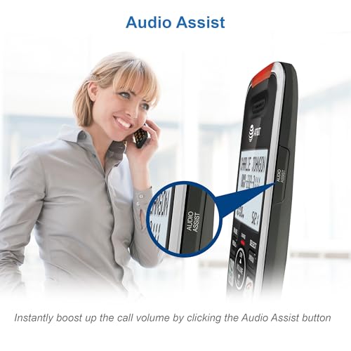 Image of AT&T BL102 DECT 6.0 Cordless Phone for Home with Answering Machine, Call Blocking, Caller ID Announcer, Audio Assist, Intercom, and Unsurpassed Range, Silver /Black, 1 Handset (Pack of 6)