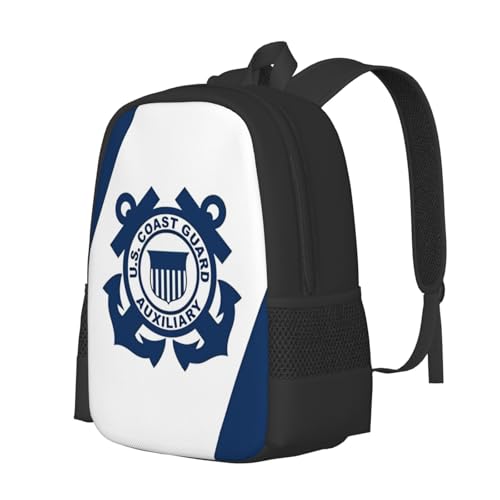 Flag of The US Coast Guard Auxiliary Backpack Lightweight Large Capacity Laptop Backpack Travel Backpacks for Unisex2