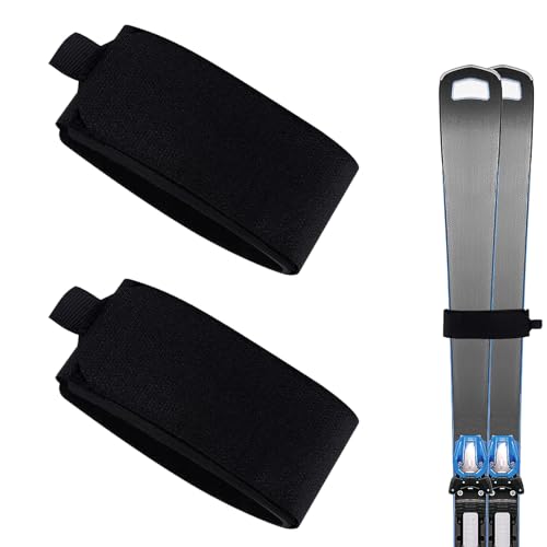 Adjustable Ski Ties, 2pcs Ski Straps Ski Straps Fasteners Adjustable Ski Wraps Eva Ski Fastener Ski Bands With Protective Pads For Carrying Ski And Poles