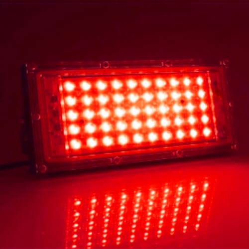 MODOAO 50W LED-Flutlicht für den Außenbereich LED-Arbeitslicht mehrfarbig Gartenlicht Terrassenlicht wasserdicht für Innenräume im Freien Terrasse, Garten, Garage, Rasen (Red)
