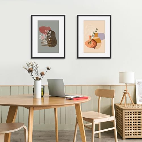 Picrit 17x22 Picture Frame 3 Pack, Black Poster Frame, Display Poster 12 x 18 with Mat or 17 x 22 without Mat for Horizontal or Vertical Wall Mounting