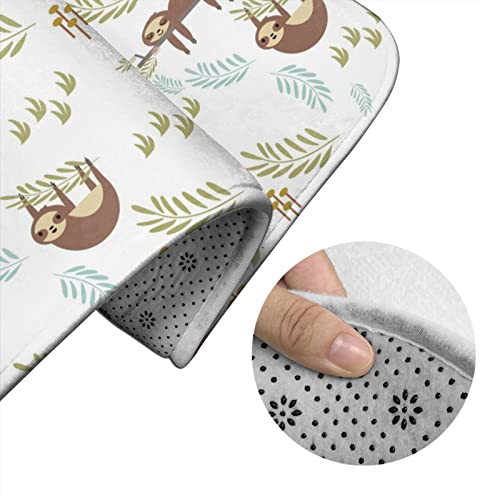 MBNGGAB Badematte + Konturmatte + Toilettendeckelbezug, Lustiges Cartoon Faultier 3 Stück Badematte Set, mit rutschfester Klebeunterseite – Bild 6