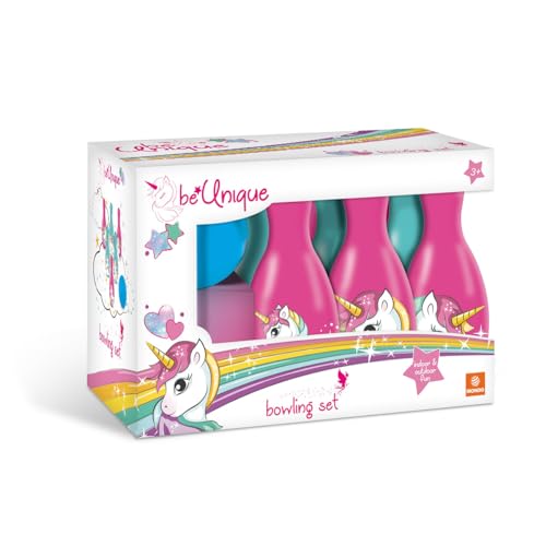 Mondo Toys – Einhorn-Bowling-Set für Kinder – INKLUSIVE 1 Ball und 6 Einhorn-Themenkegel – Sportspielzeug – Spiel für Kinder 2 3 4 Jahre – 28526
