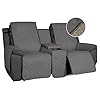   Easy-Going-Non-Slip-Loveseat-Recliner-Sofa-Cover-with-Console-Water-Resistant-Double-Reclining-Couch-Cover-with-Adjustable-Strap-2-Piece-Washable-Furniture-Cover-for-Dog-Pet-2-Seater-Gray