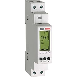 Carretes Electricos VEMER VE758100 Micro D - Temporizador Digital, Interruptor Horario con Programación Diaria, Instalación en Carril DIN, Blanco