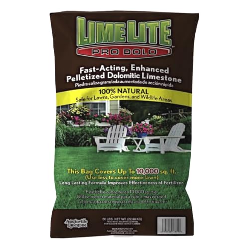 Limelight Pro Enhanced Pelletized Limestone Fast-Acting Dolomitic Lime for Lawns & Gardens Corrects Soil pH and Magnesium Deficiencies Long-Lasting Formula 50 lb Bag Covers Up to 10 000 sq ft