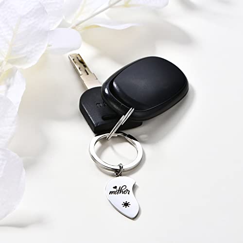 Image of Yonhon Mother Daughter Bracelet Necklace for 2 /3 /4, Mother Daughter Matching Keychain Set