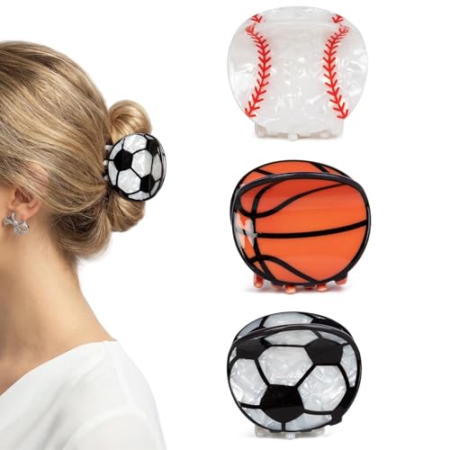 World Cup Hair Accessories for Women,Funny Sport Hair Clips,Football Basketball Baseball Hair Claw...