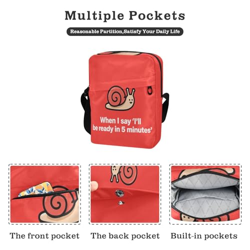 messenger bag crossbody crossbody bag Casual Purse Adjustable Strap for Travel Travel- I Am Ready2