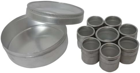 BIN BUDDY Mini Gem Jar Set | 8 Jars in 2 Sizes | 3/4" (1.9 cm) & 5/8" (1.6 cm) | Aluminum with Clear Lids | Unique White Spots | Showcase & Protect Tiny Treasures image 4