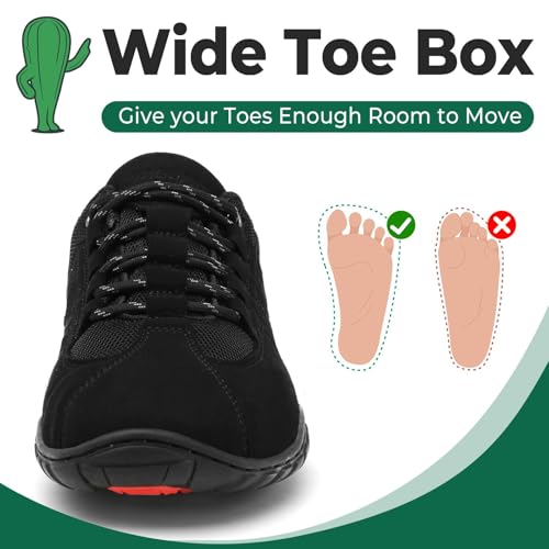 SAGUARO Barefoot Minimalist Shoes - Men's Unisex Adult Blue Casual Running Athletic Shoes - Wide Toe Box, Suede Microfiber Upper, Zero-Drop Sole, Non-Slip Rubber Sole, Removable Insole3