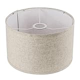 11"x11"x8" Assembly Required Lampshade for Floor Lamp, Table Lamp, Bedside Lamp, Fabric Drum Lampshade Classic Modern Style, Spider Fitter, Linen - Beige