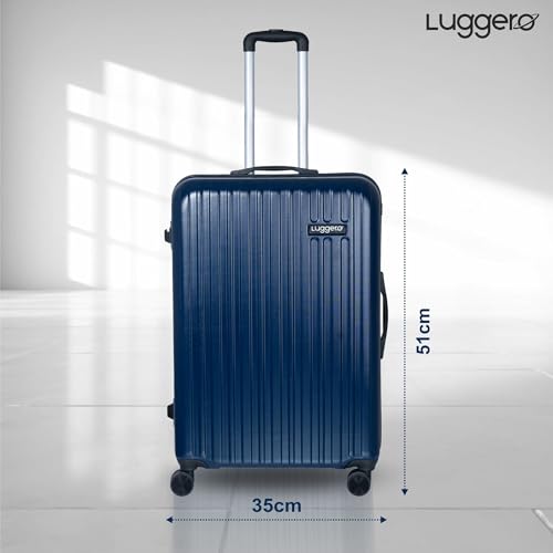 Image of Luggero - Classic Light-Weight & Durable Polycarbonate DEEP Blue Unisex Hard Luggage| Small- 51cm |8 Smooth Spinner TPV Wheels Outer Combi Lock |Trolley Bag