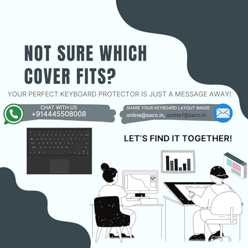 Image of Saco Silicone Skin Keyboard Protector Cover Compatible for Honor MagicBook X14 Pro 2024 | Honor MagicBook X14 2023 14 Inch Laptop with Fingerprint Cut - Black