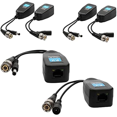 GALDOEP 3 Paar (6 Stück) RJ45 zu BNC Transceiver Sender,Video-Balun-Transmitter HD-AHD/CVI/TVI/CVBS für 720P 1080P Sicherheit Überwachungskamerasystem Cover